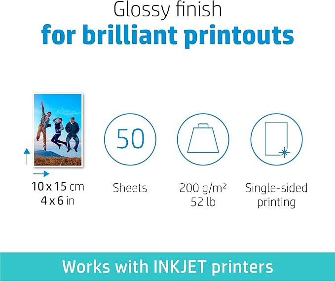 HP Everyday Photo Paper, Glossy, 4x6 in, 50 sheets (CR758A)