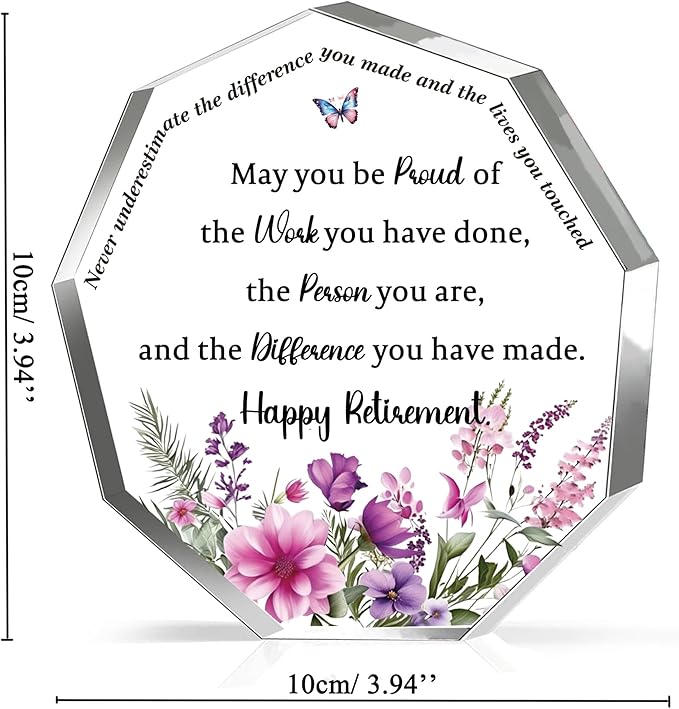 Retirement Gifts for Women Acrylic Plaque Bookmark Set Birthday Gifts for Retire Personalised Thank You Keepsake Bookmarker Collegues Friends Grandma Nana Christmas Appreciate Gifts for Her