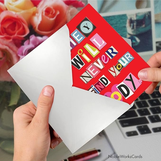 NobleWorks - Funny Happy Anniversary Greeting Card - Romantic Humor Couple's Wedding Anniversary Card for Husband or Wife - Never Find Your Body 5456Z