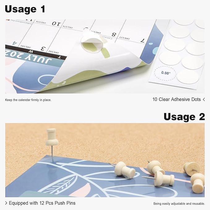 Ospelelf Dry Erase Wall Calendar 2024-2026 Large Laminated Calendar 48'' x 32'' Yearly Office Calendar, 24 Month Calendar, Use July 2024 - June 2026