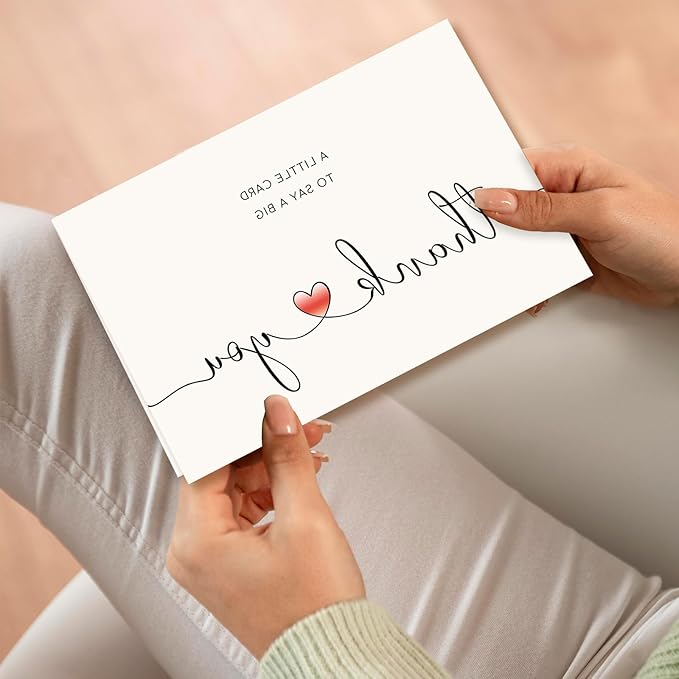 Funny Thank You Gifts for Men Women, Single Thank You Card for Teacher Boss Coworker, A Little Card to Say A Big Thank You