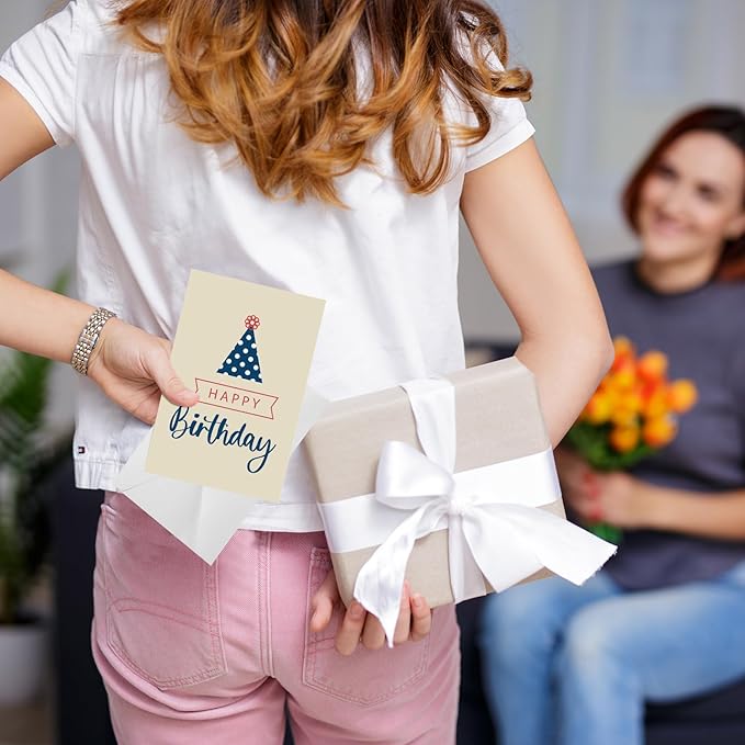 Harloon 200 Pack Happy Birthday Card Assorted Bulk with Blank Envelopes and Stickers 4 x 6 Inches Greeting Blank Happy Birthday Cards for Men Women Adults Kids, 20 Styles(Elegant Style)