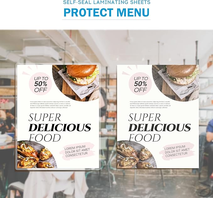 Uinkit Self Sealing Laminating Pouches, Waterproof Lamination Sheets for Document Permanent Adhesive 9x11.5inches 10Pack 10mil Thick Gloss Finish No Need Machine (9x11.5Inchesx10Pack)