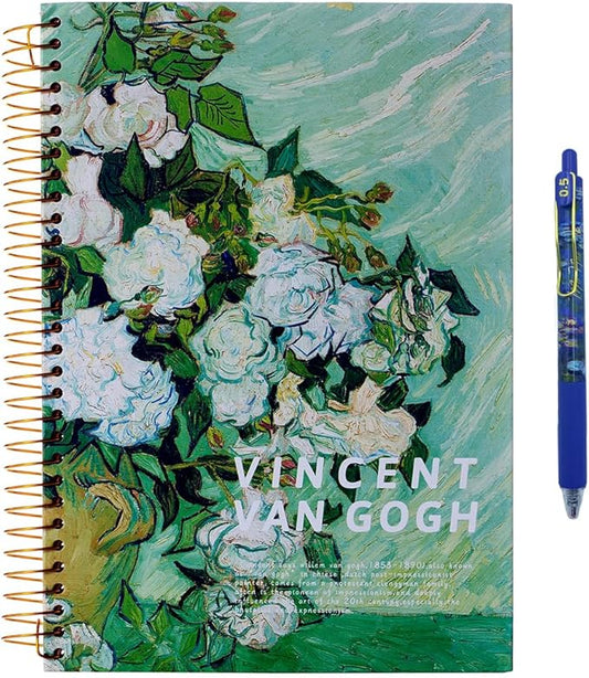 Van Gogh Notebook Hardcover Spiral Notebook Art Journal 10.6" x 7.3" 300 Pages Spiral Wide Ruled Notebook, Notebooks for Work,Gifts,Office,School