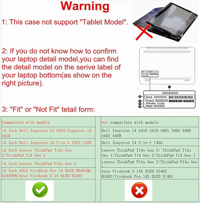 Alapmk Protective Case for 14" Dell Inspiron 14 5425 5420 5430/Inspiron 14 2-in-1 7425 7420 & IdeaPad Flex 5i Chromebook 14 [Not fit Inspiron 14 5410 5418/Inspiron 14 2-in-1 7405],Galaxy