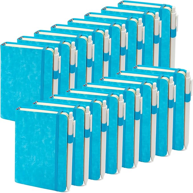 Pocket Small Notebook Journals, 16 Pack (Ocean Blue) Mini Notebook 3.7x5.7 Butterfly Journaling Notebooks for Women Men, Hardcover Lined Note Pads with Pens for Work, Business, Travel Journal, Office Supplies