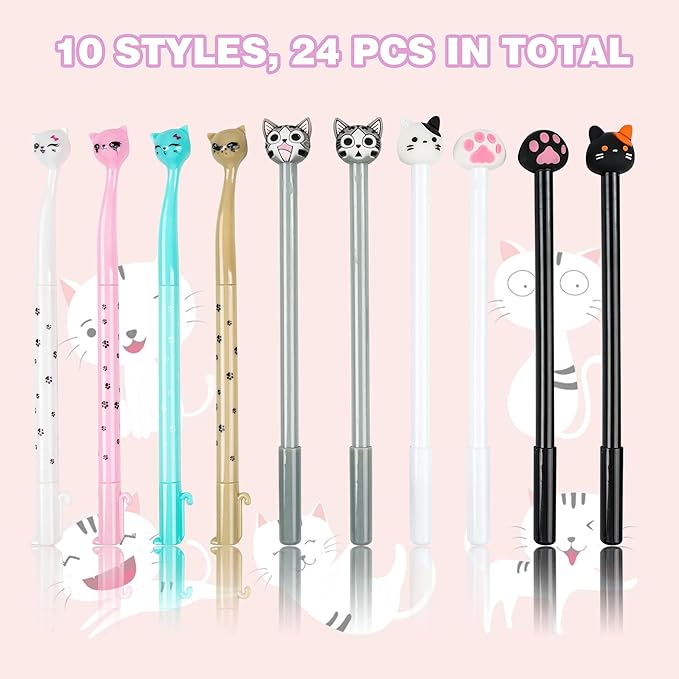 148 Pcs Cat Animal Party Favors Bulk Cat Mini Spiral Notepads Cat Pens Stickers Set for PET Birthday Party Classroom School Reward Gift Prizes Goodie Bags Stuffers