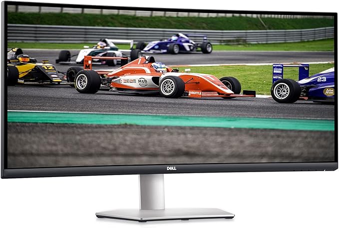Dell S3422DW Curved Monitor - 34-inch WQHD (3440 x 1440) Display, 1800R Curved Screen, Built-in Dual 5W Speakers, 4ms Grey-to-Grey Response Time, 16.7 Million Colors - Silver