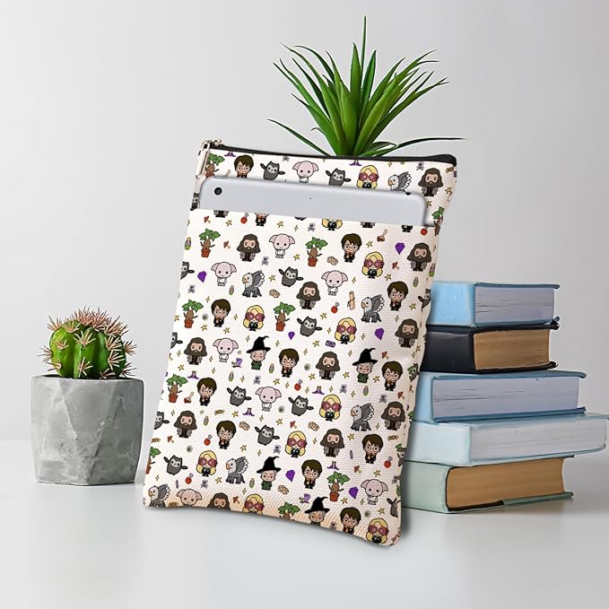 Magic Stuff Wizard Character Sleeve Book Cover Book Lovers Gifts Book Club Gifts Wizard Book Protector Book Gifts for Readers Women Her Magic Movie Fans Bibliophile Auntie Graduation Birthday Gifts