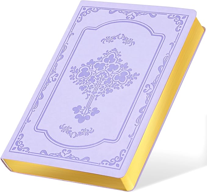 CAGIE Vintage Leather Journal for Women Soft Cover Notebook with 256 Lined Pages 100 GSM Thick Paper A5 College Ruled Journals Notebooks for Writing, 5.7 x 8.3 in, Purple