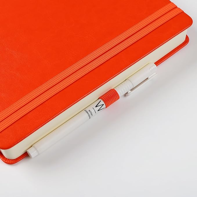 Journal Notebook Journal for Men/Women Journals for Writing A5 180Sheets 360Pages College Ruled Notebook 100gsm Lined Paper Leather Hardcover Journal 5.9'' X 8.4'' (Orange)