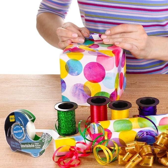 Invisible Stationery Tape 3/4 x 1000 Inches On Press N' Cut Dispenser, Pack of 6 Total 6000 Inches, White (62452)