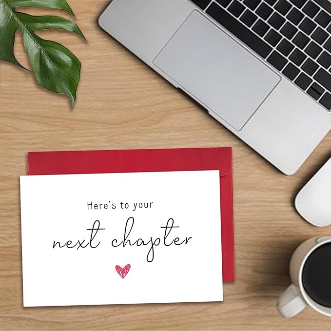 New Chapter Good Luck Card, New Job Card for Colleague, Leaving Work Card for Coworker Friend, Funny Retirement Card, Here's to Your Next Chapter Card