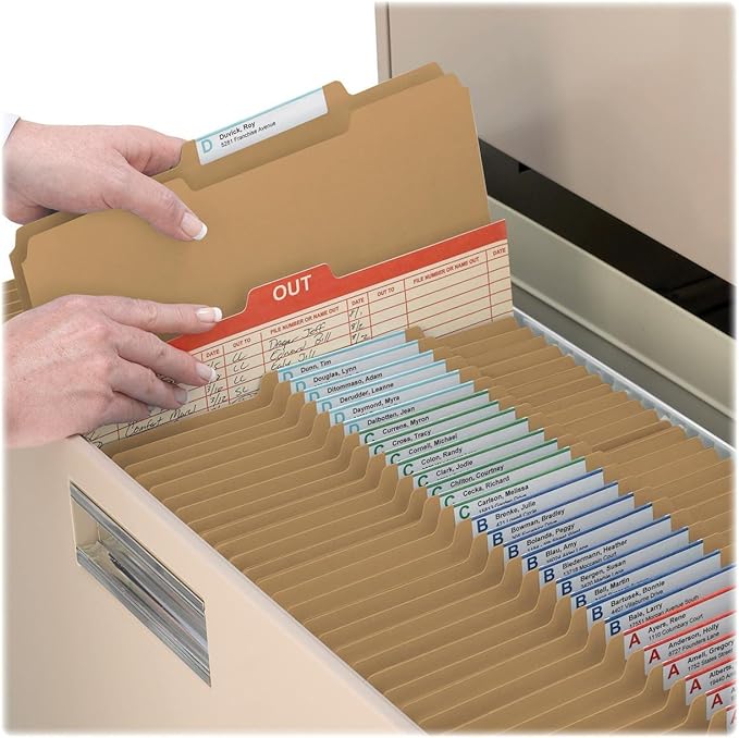 Smead Fastener File Folder, 2 Fasteners, Reinforced 2/5 -Cut Tab Right of Center Position, Guide Height, Letter Size, Kraft, 50 per Box (14880)