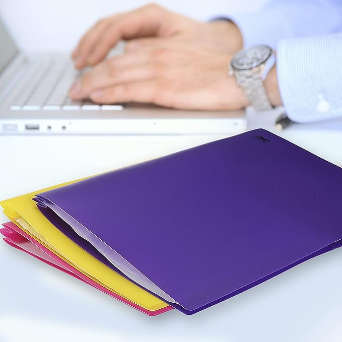 Mr. Pen- Folders with Pockets and Prong with Fasteners, 2 Pocket Folder, 3 Prong Folders, 5 Pack, Plastic