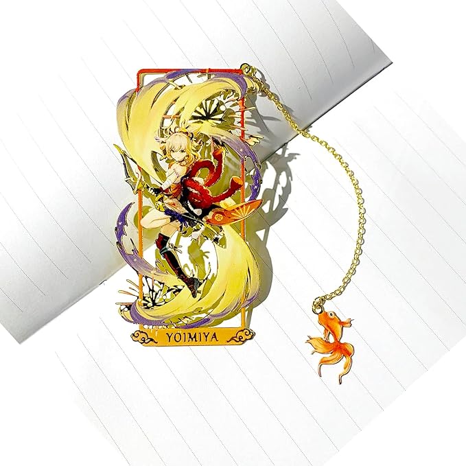 Venti Bookmark with Chain Original Genshin Impact Metal Bookmark - Collect All Your Favorite Characters!