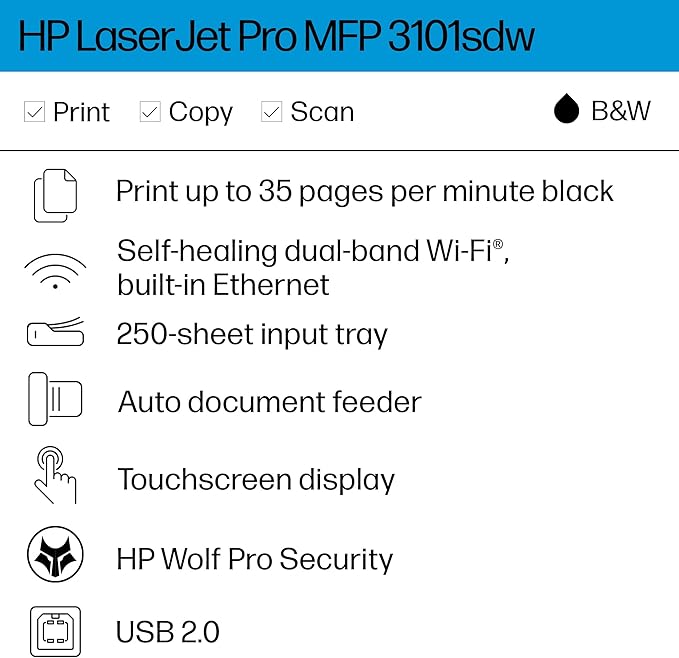 HP Laserjet Pro MFP 3101sdw Printer