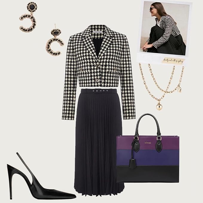 LOVEVOOK Laptop Tote Bag for Women, Work Totes Business Office Computer Briefcase with Clutch Purse