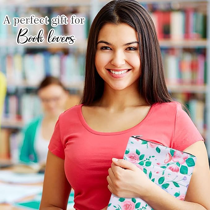 Book Sleeve for Book Lovers, Bookish Book Protector, Book Covers for Paperbacks, Washable Fabric, Book Sleeves with Zipper, Medium 11 Inch X 8.7 Inch