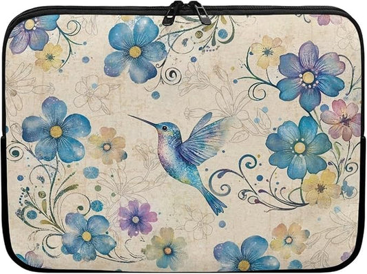 Hummingbird Printed Laptop Case Bag 10 Inch, Floral Printed Computer Bag Portable Laptop Sleeve for Boys, Easy to Carry Laptop Briefcase Work Bag Compatible with Most Laptops
