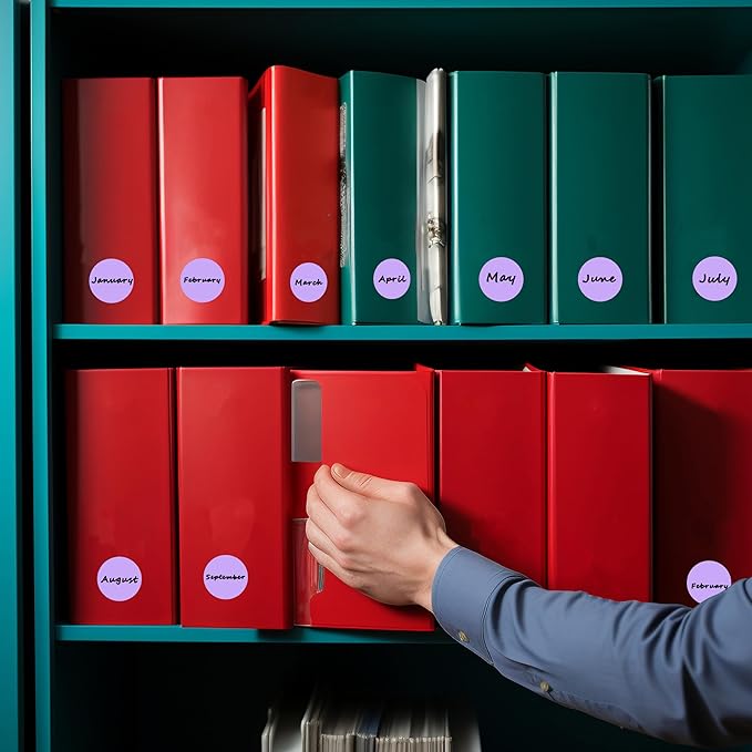 PARLAIM 3/4 Inch Round Permanent Adhesive Color-Code Dot Stickers,1000 Stickers Roll dots Label Dispenser Box Circle Stickers Labels (Lavender)