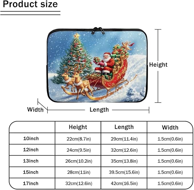 Christmas Deer Laptop Sleeve for Women 13 inch Lap Top Case Slightly Laptop Pouch with Humanize Design Computer Carrying Case Easy to Clean Laptop Accessories Reindeer Tablet Bag