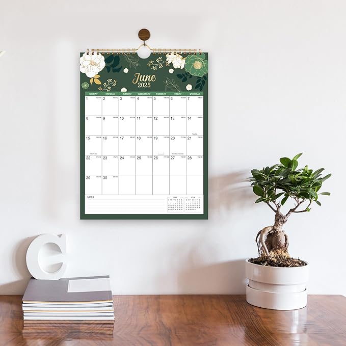 2025 Wall Calendar - 2025 Calendar, Wall Calendar from Jan. 2025 - Dec. 2025, 8.4” x 11", Twin-wire Binding, Hanging Hook, Holidays