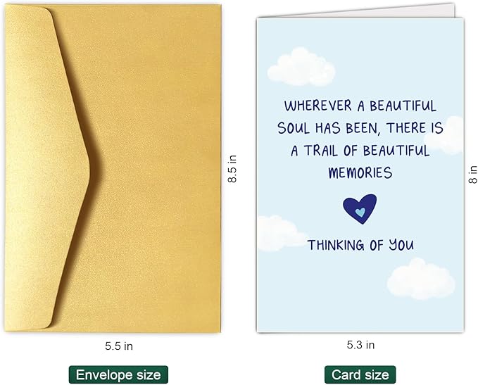 Sorry for Your Loss Card, Thinking of You Card, Sympathy Gift, Bereavement Card, Wherever A Beautiful Soul Has Been There Is A Trail Of Beautiful Memories