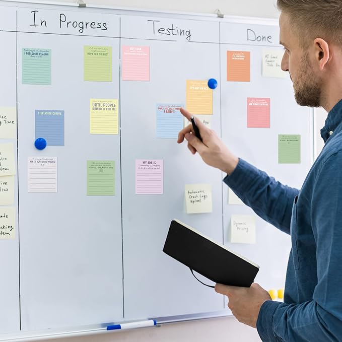 Funny Notepads with Sayings Sticky Funny Office Supplies to Do List Sarcastic Work Assorted Notepad for Workers, 12 Designs, 3 x 3.93 Inch(Classic Style)