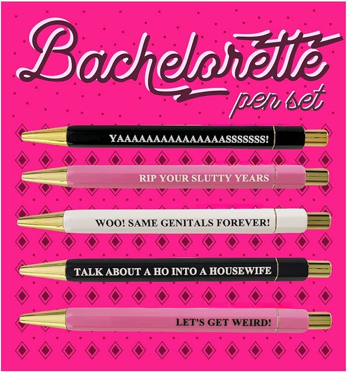 Jxueych Funny Pens 5-Count, Black Ink,Medium Nib 1.0mm, Funny Office Gifts for Coworkers, Personalized Pens Vibrant Funny Quotes Swear Word Daily Pen Set (N)