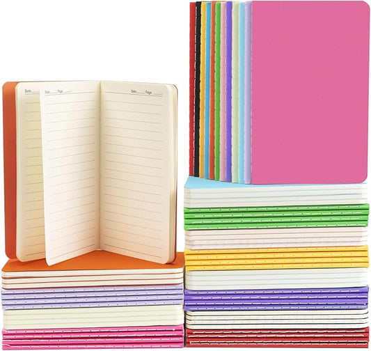 Lzerking Small Lined Notebooks Bulk 60 Packs Mini Journal Pocket Notepads Set Colorful Cover Notebooks Bulk Gifts for Kids 3.5 x 5.5 Inches, 30 Sheets/60 Pages