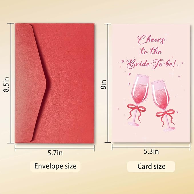 Sweet Bridal Shower Card for Bride To Be, Funny Wedding Congratulations Card for Woman Her, Cute Wedding Shower Card for Friends, Bachelorette Gifts for Bride, Cheers to the Bride to be