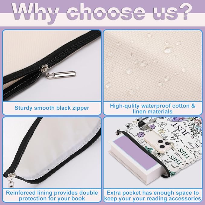 Inspirational Gifts for Women Sister Book Sleeve Book Cover Motivational Butterfly Gifts Affirmations Bookish Book Lovers Gifts Book Protector with Zipper & Front Pocket Graduation Christmas Birthday