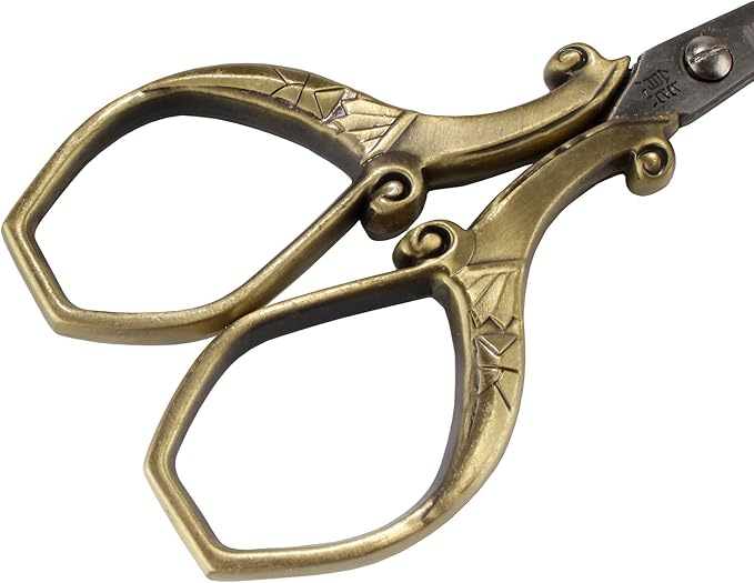 JubileeYarn Chinese Wing & Cloud Embroidery Craft Scissors - Bronze - 3 Scissors
