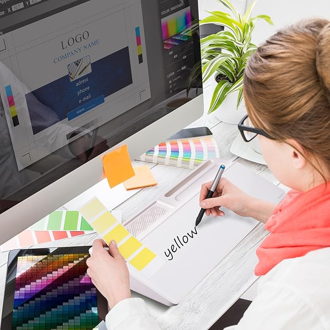 Small Glass Desktop Whiteboard Dry-Erase-Board - Computer Keyboard Stand White Board Surface Pad with Aromatherapy, Desk Organizers with Accessories for Office, Home, School Supplies