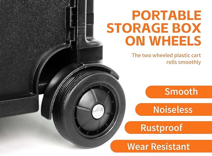 MaxWorks 50830 Collapsible Black Rolling Folding Dolly Cart for Teachers - Multi-Functional Teacher Dolly with Extra Storage, Durable Wheels, and Easy-to-Fold Design for Classroom, Office, Shopping