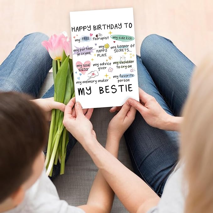 Funny Birthday Card for Women Sister, Happy Bday Gifts for Bestie, Bestie Birthday Card, Friendship Birthday Card, Best Friend Birthday Card,Happy Greeting Card for Niece MQMR-11-BH