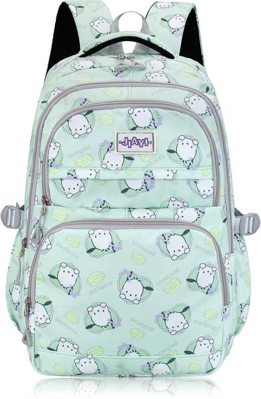Roffatide Anime Pochacco All Over Print Large Capacity Casual Backpack Laptop Backpack Travel Hiking Rucksack Bike Backpack Blue