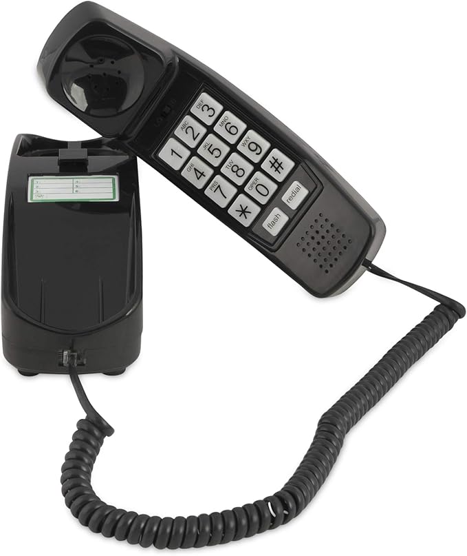 iSoHo Big Button Corded Phone for Seniors – Easy-to-Use Landline with Lighted Keypad, Ergonomic Handset & No Power Needed – Retro Home Phone for Elderly, Visually Impaired & Hard of Hearing, Black