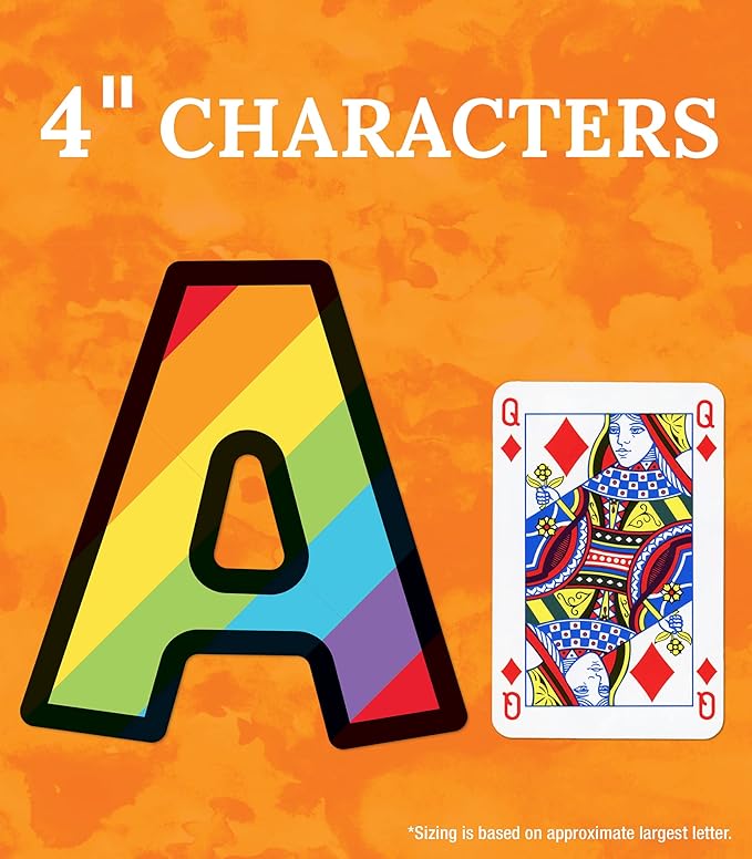 Carson Dellosa 219-Piece 4" Rainbow Bulletin Board Letters for Classroom, Alphabet Letters, Numbers, Punctuation & Symbols, Cutout Letters for Bulletin Board, White Board, and Rainbow Classroom Decor