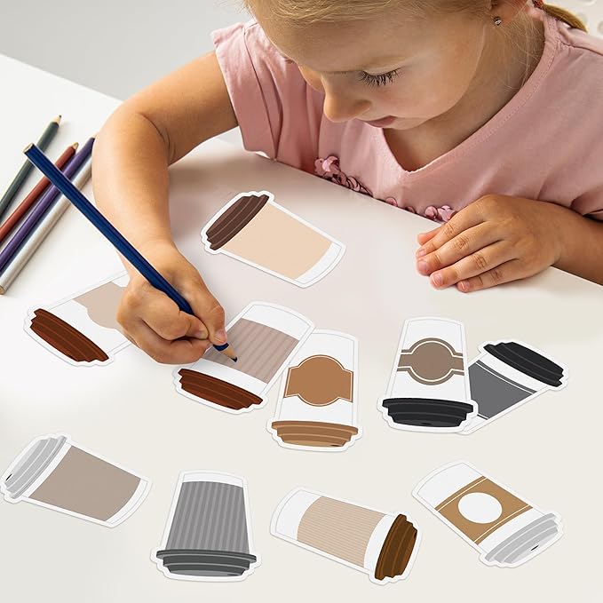 30 Pack Coffee Cup Sticky Notes, Total 600 Sheets, Funny Self Sticky Notepads Memo Pads for Coffee Lover Office School Student Kids Gift Class Reward Birthday Party Favors Goodies Bag Fillers