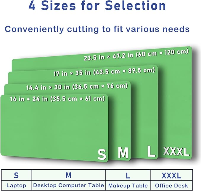 Boutilon Leather Desk Pad 30" x14",Non-Slip Mouse Pad,Office Desk Mat,Waterprooft PU Leather Desk Blotter,Desk Pad Protector,Desk Writing Pad for Home Office Decor (M-Light Green)