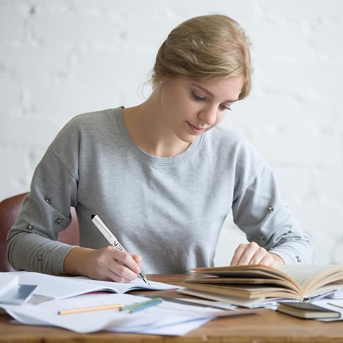 EYEYE Disposable Fountain Pens, 8 Pack 3 Colors Fine Point Pens Stainless Steel Nib, Fountain Pens Smooth Writing for Calligraphy, Journaling, Drafting, Sketching, Doodling & Office Supplies