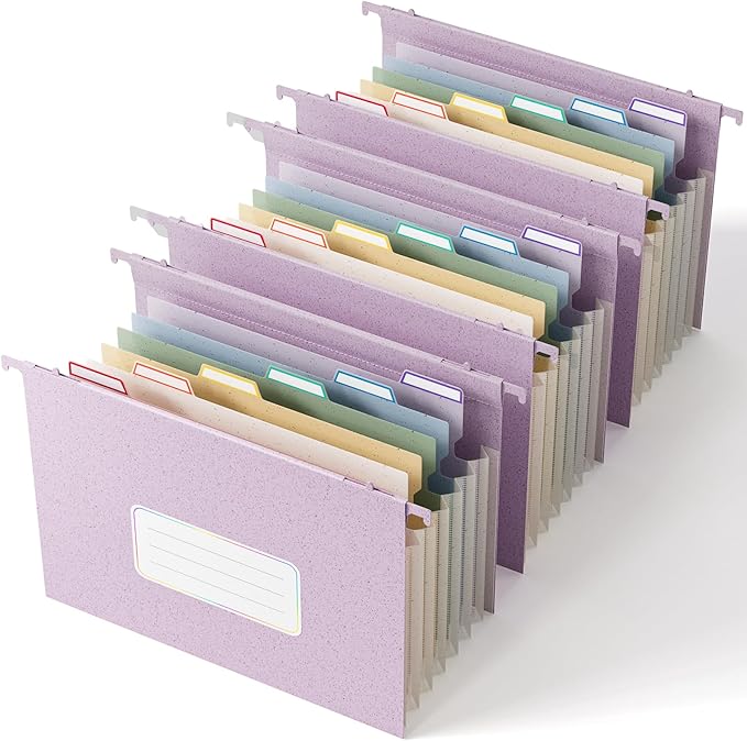 Wheat Straw Expanding Hanging File Folders,1.2" Accordion Pockets File Organizer, Large Capacity, Letter Size for Filing Cabinet, 100% BPA Free, Return to Nature, Healthy Living-3 Packs