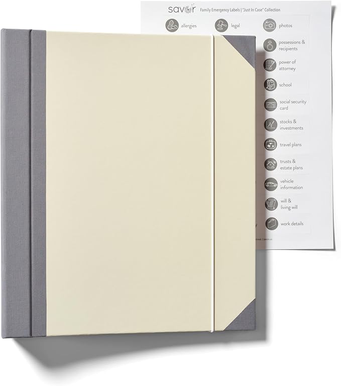Savor | 2025 Updated Edition The Folio™ Document Organizer|Custom Dyed Cloth Bound Expanding File Folder for Important Papers, Emergency Binder,Birth Certificates,Social Security Cards, and Passports
