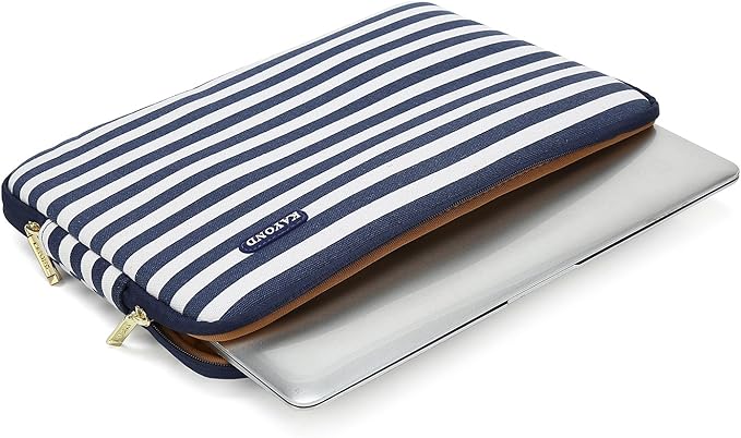 kayond Bohemian Canvas Water-Resistant 14 inch Laptop Sleeve Pocket 14.1 inch Laptop case Compatible MacBook Pro 15.4 A1707(14-14.1 inches, Breton Stripe)