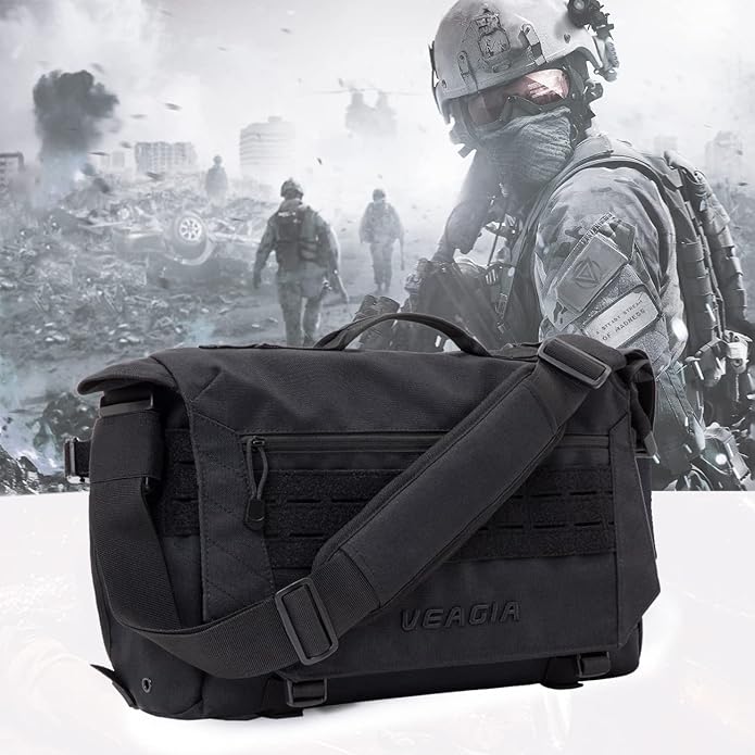 VEAGIA Messenger bag Laptop bag Briefcase Molle system Tactical style Detachable shoulder strap Shoulder Bags