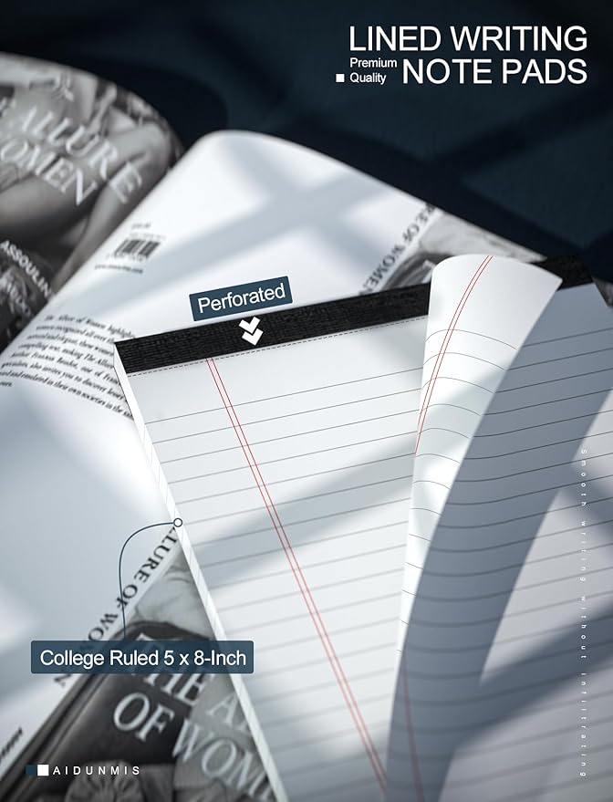 24 Pack Small Legal Pads 5x8 White Note Pads 5x8 College Ruled Paper Tablets for Office 80 GSM Paper Pads Narrow Ruled Legal Pad White Small Notepad 30 Sheets Writing Pad Lined Notepads for Office