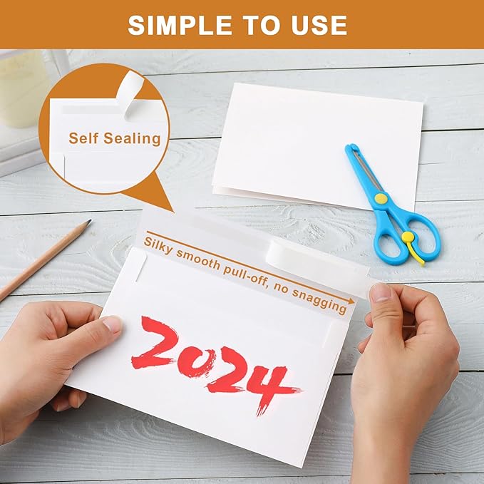 Blank White Greeting Cards and Envelopes 4.25 x 5.5 Heavyweight Folded Cardstock and A2 Envelopes Printable Self Seal 20 Packs for Wedding Invitations, Graduations, Thank You Cards, Mailing