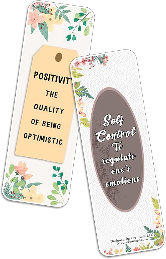 Creanoso Emotional Inner Strength Bookmarks (10-Sets x 6 Cards) – Daily Inspirational Card Set – Interesting Book Page Clippers – Great Rewards for Adults and Professionals
